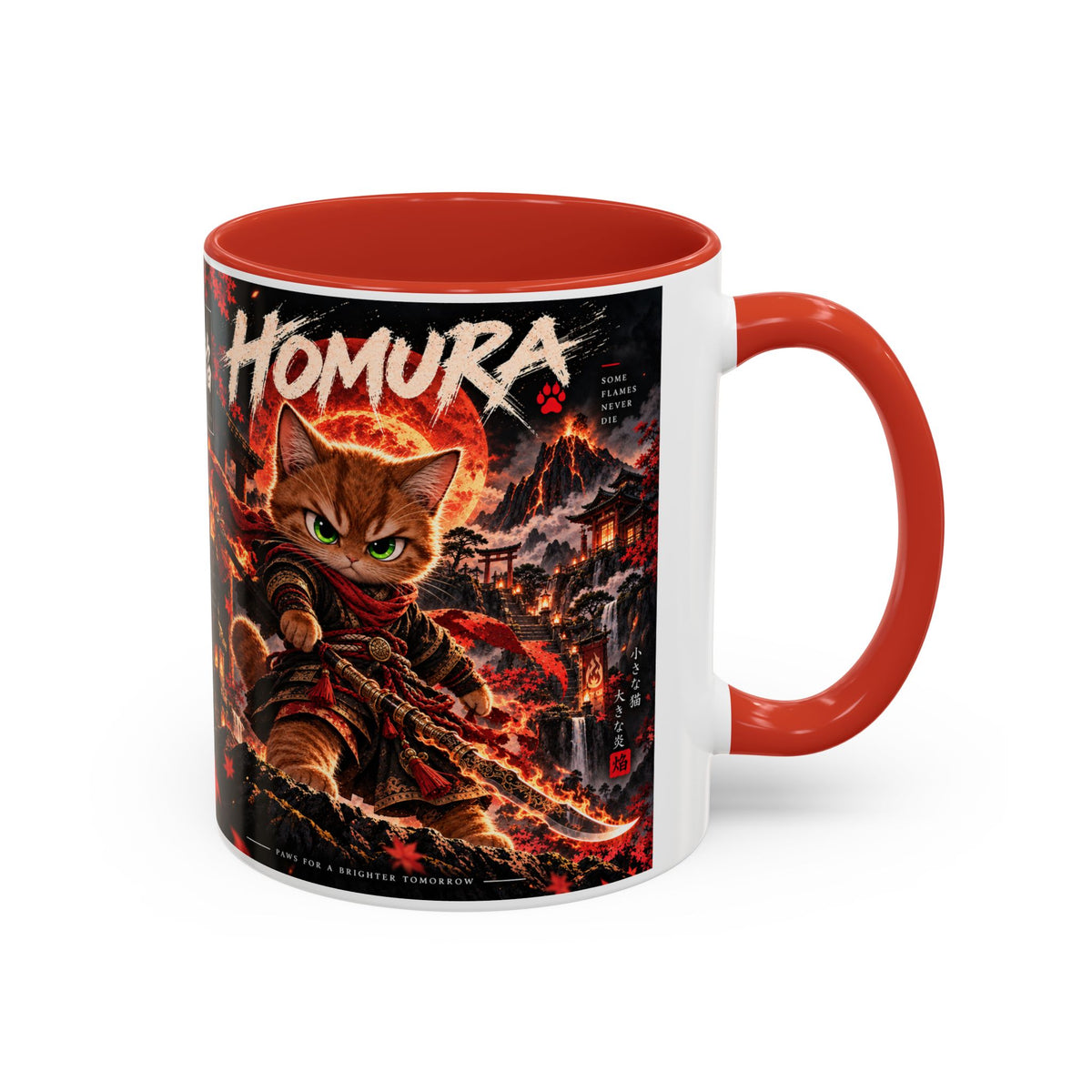 HOMURA 🔥 — The Fire Guardian Accent Coffee Mug (11, 15oz)