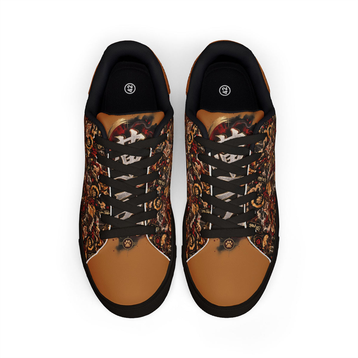RENJI 🪷 — The Warrior Monk Men's Low-Top Leather Sneakers