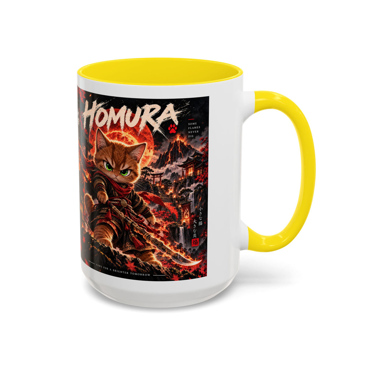 HOMURA 🔥 — The Fire Guardian Accent Coffee Mug (11, 15oz)