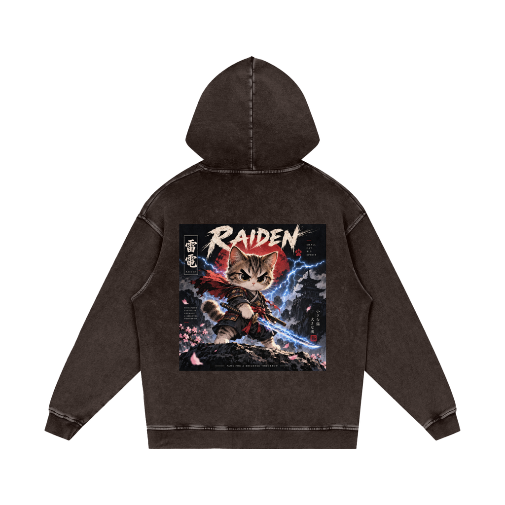 Snow Washed Loose Cotton Hoodie