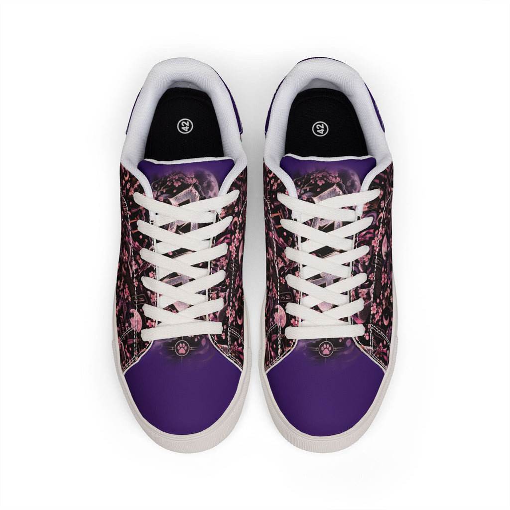 TSUKIKO 🌙 — The Moon Guardian Men's Low-Top Leather Sneakers