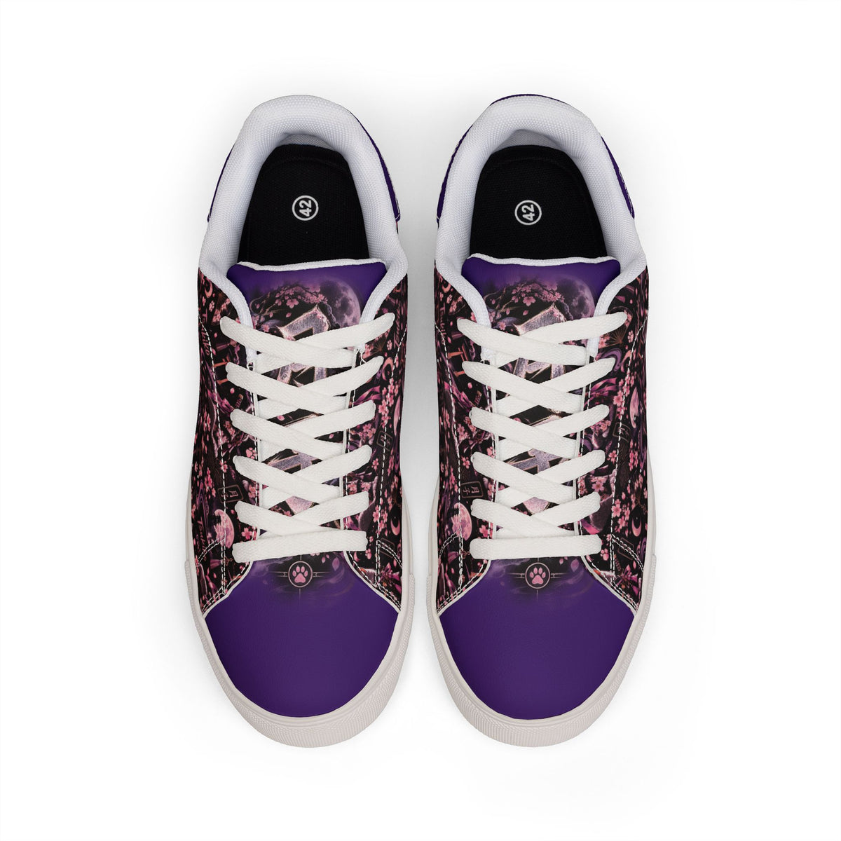 TSUKIKO 🌙 — The Moon Guardian Men's Low-Top Leather Sneakers