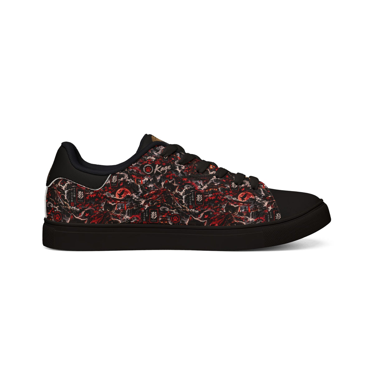 KAGE 🌑 — The Shadow Ninja Men's Low-Top Leather Sneakers