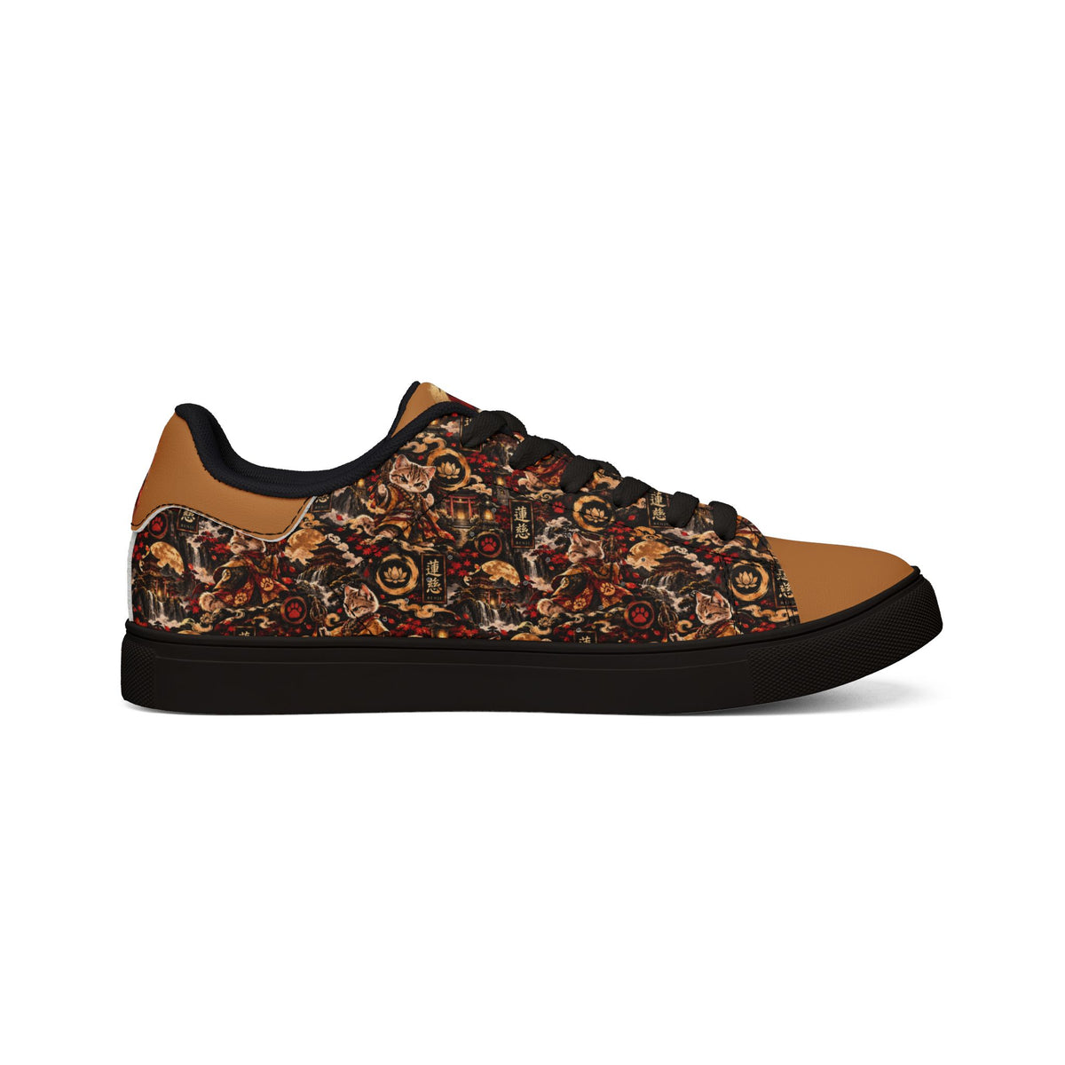 RENJI 🪷 — The Warrior Monk Men's Low-Top Leather Sneakers