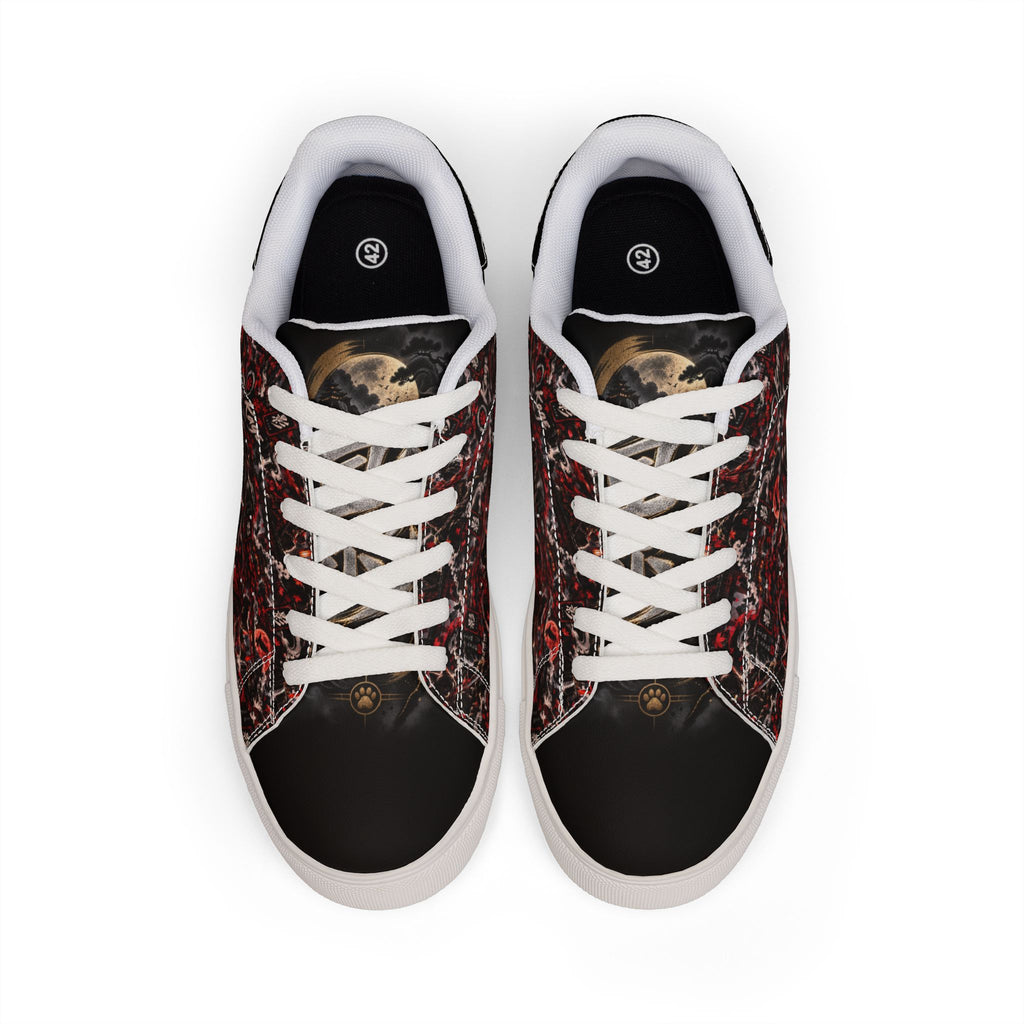 KAGE 🌑 — The Shadow Ninja Men's Low-Top Leather Sneakers