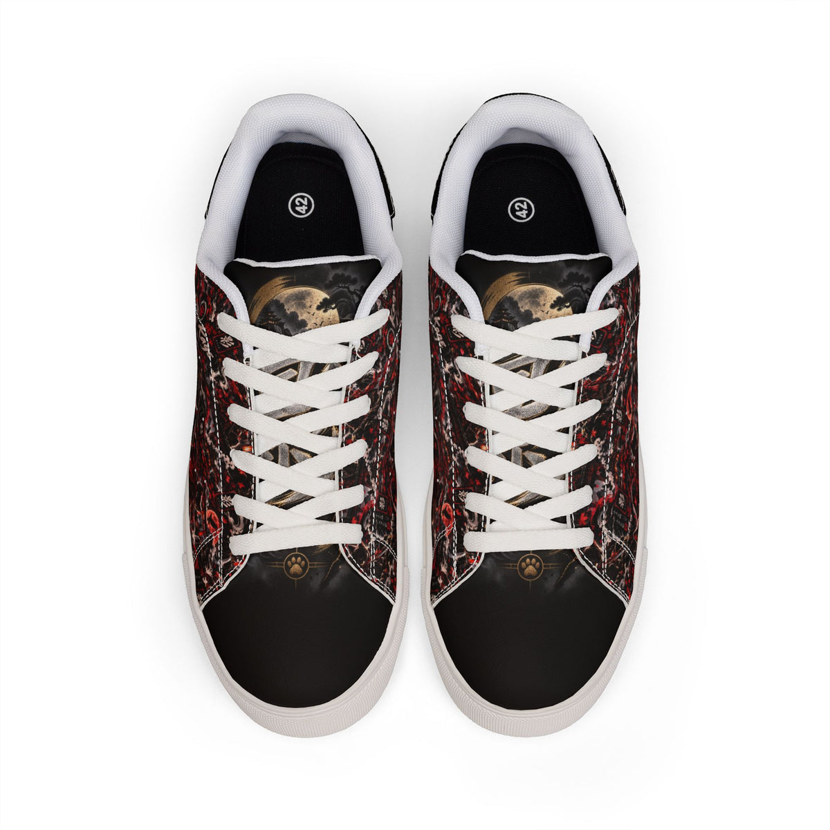 KAGE 🌑 — The Shadow Ninja Men's Low-Top Leather Sneakers
