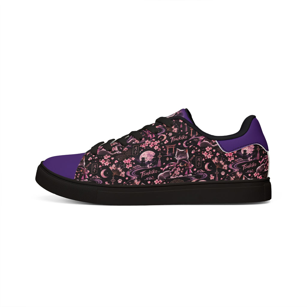 TSUKIKO 🌙 — The Moon Guardian Men's Low-Top Leather Sneakers