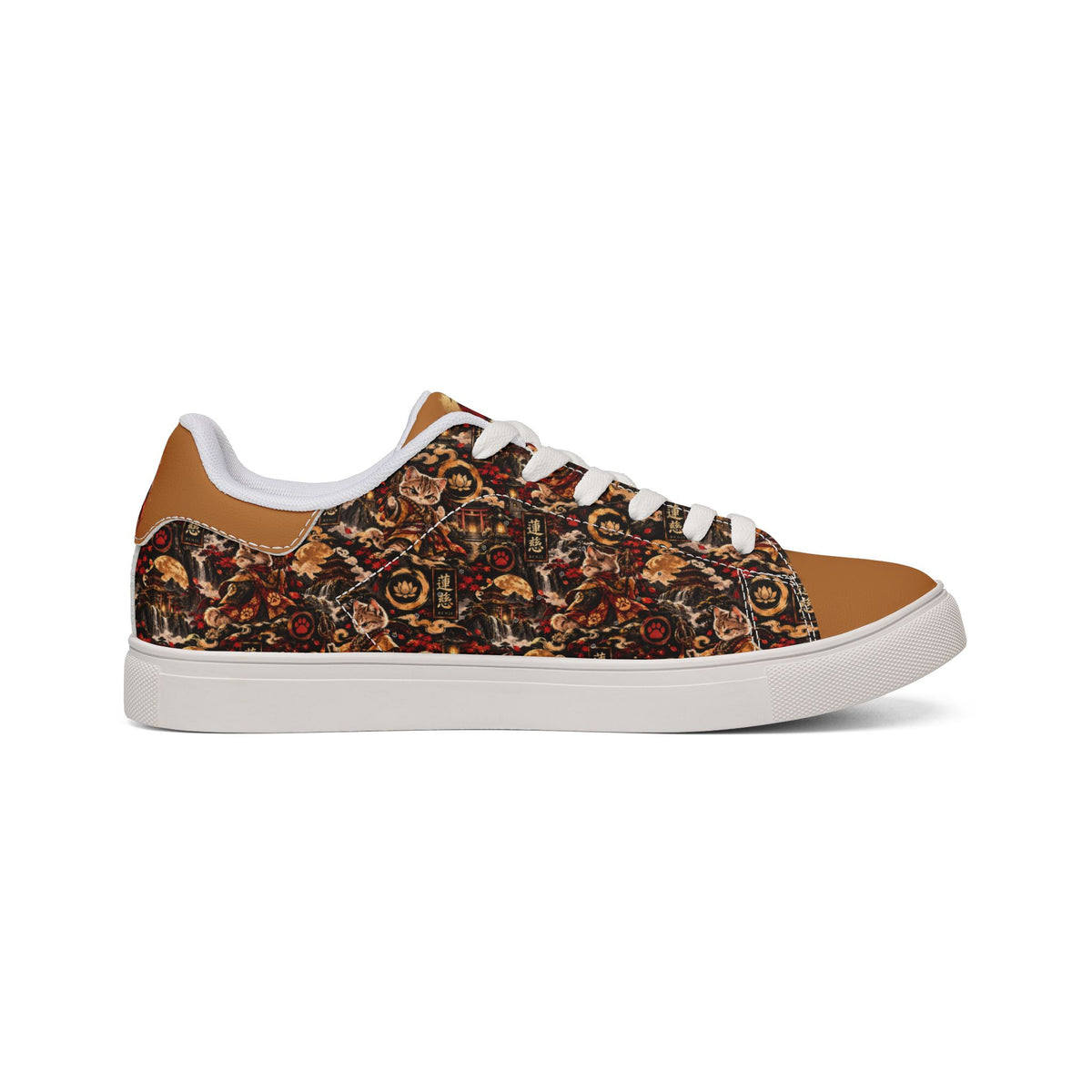 RENJI 🪷 — The Warrior Monk Men's Low-Top Leather Sneakers