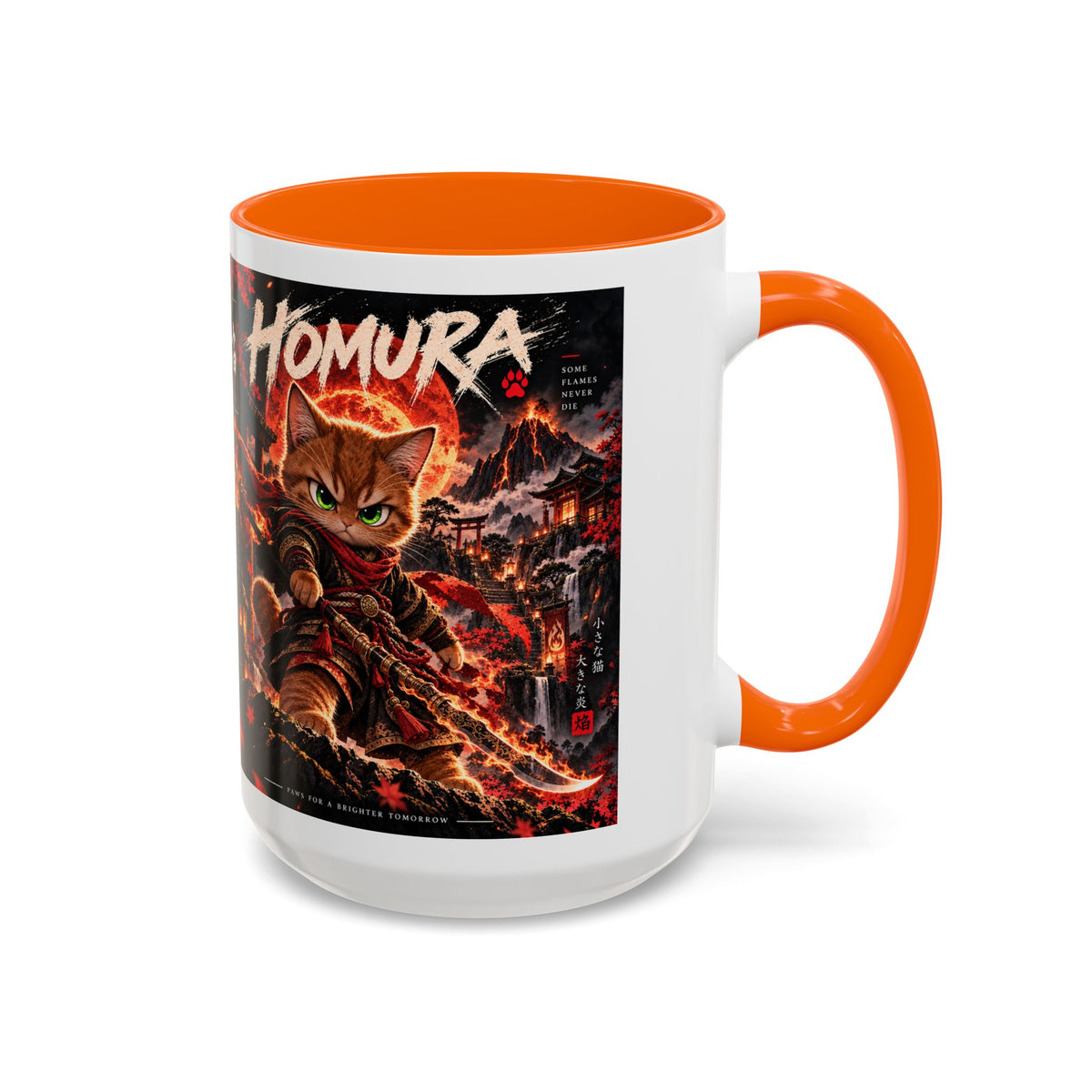 HOMURA 🔥 — The Fire Guardian Accent Coffee Mug (11, 15oz)