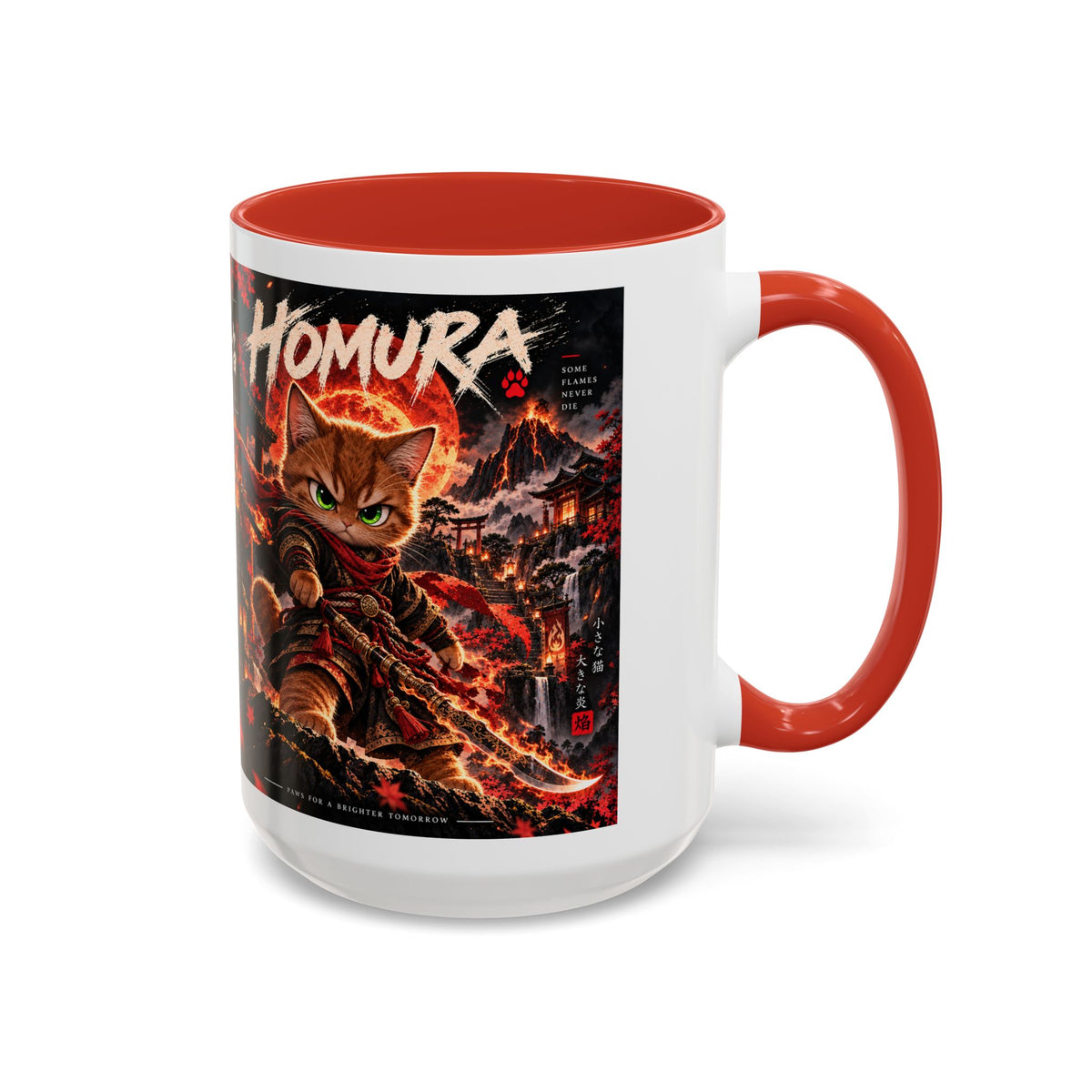 HOMURA 🔥 — The Fire Guardian Accent Coffee Mug (11, 15oz)
