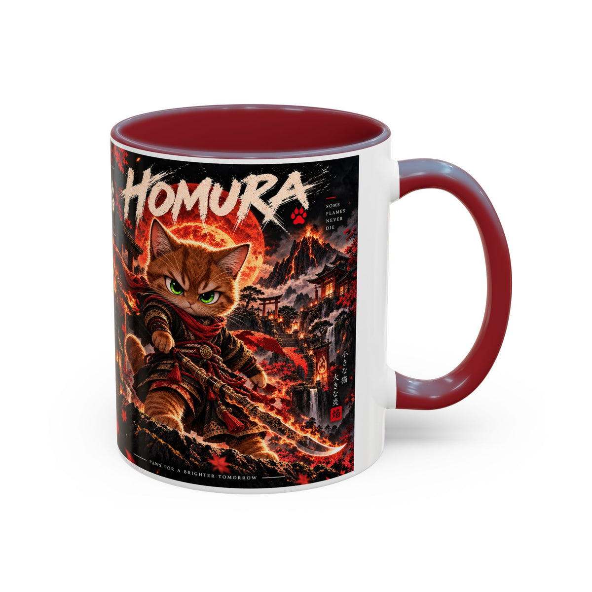 HOMURA 🔥 — The Fire Guardian Accent Coffee Mug (11, 15oz)