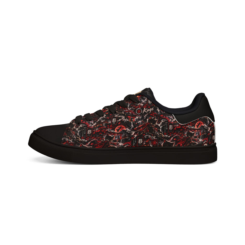 KAGE 🌑 — The Shadow Ninja Men's Low-Top Leather Sneakers
