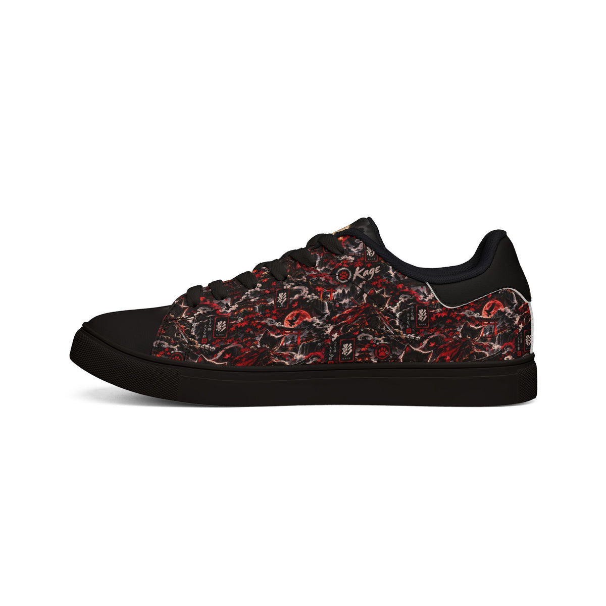 KAGE 🌑 — The Shadow Ninja Men's Low-Top Leather Sneakers