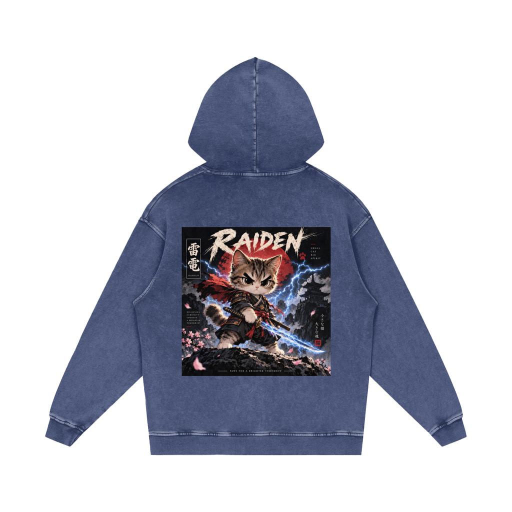 Snow Washed Loose Cotton Hoodie