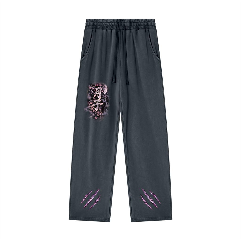 TSUKIKO 🌙 — The Moon Guardian Unisex Heavyweight Vintage Wash Sweatpants