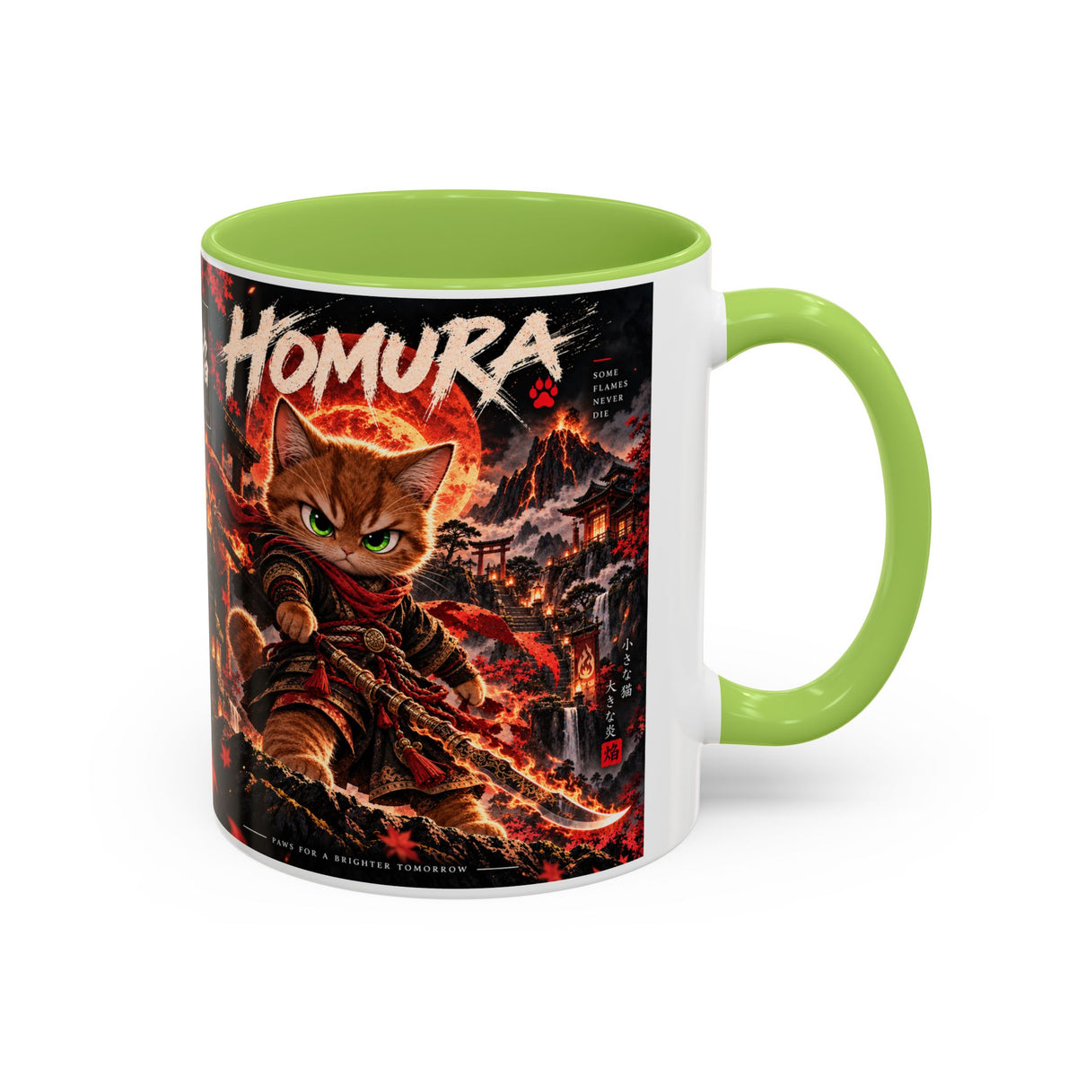 HOMURA 🔥 — The Fire Guardian Accent Coffee Mug (11, 15oz)