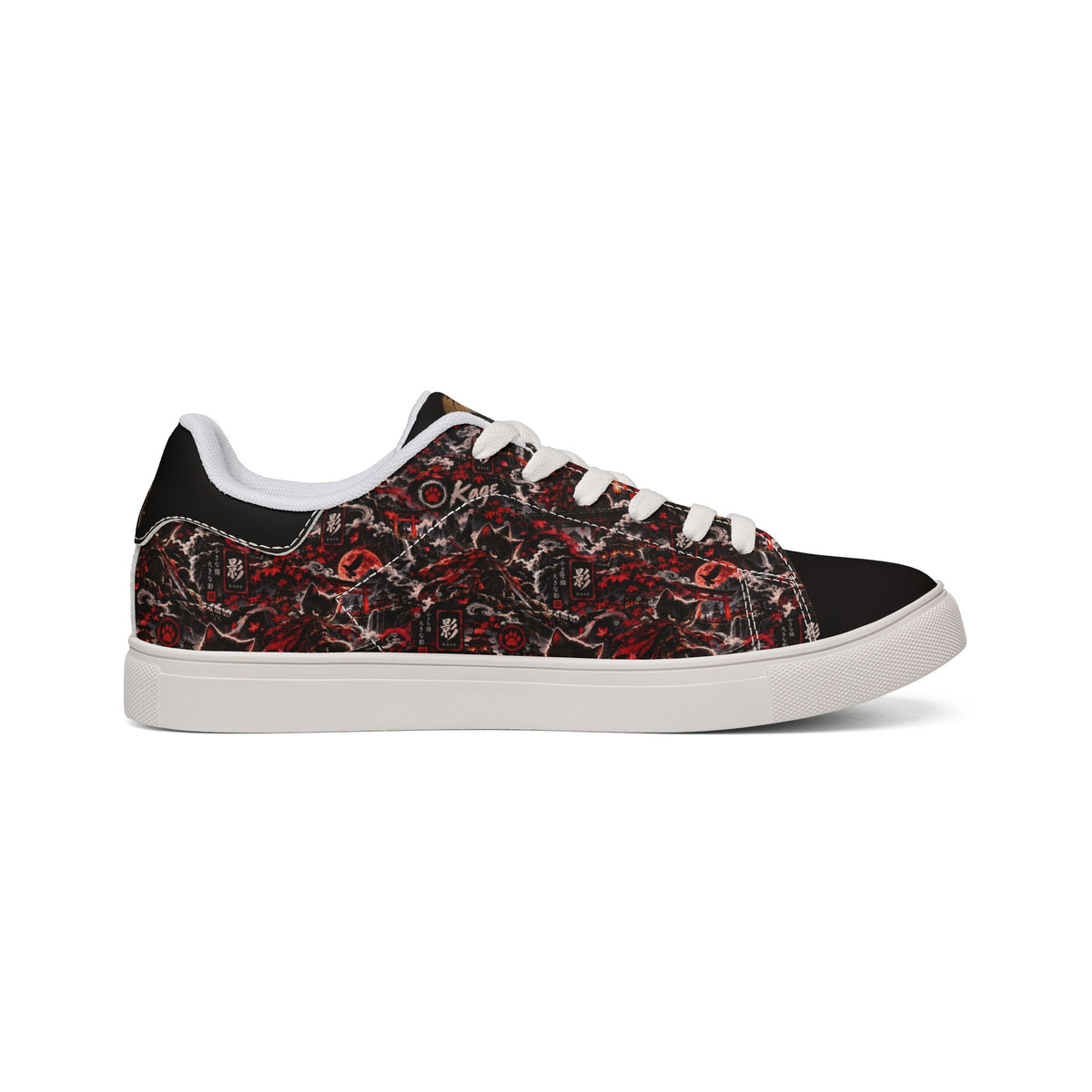 KAGE 🌑 — The Shadow Ninja Men's Low-Top Leather Sneakers