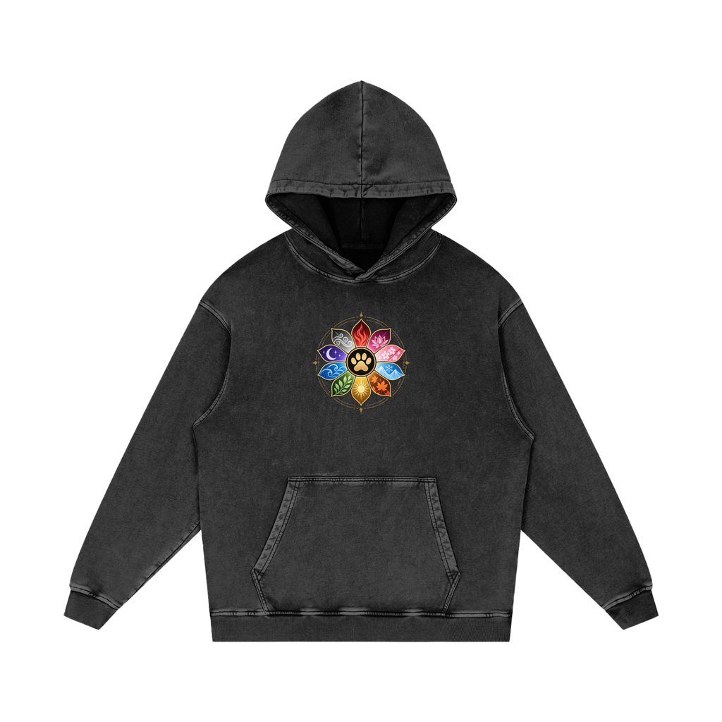 Snow Washed Loose Cotton Hoodie