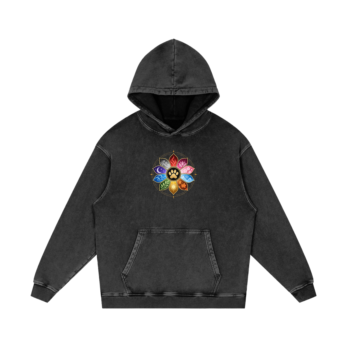 Snow Washed Loose Cotton Hoodie