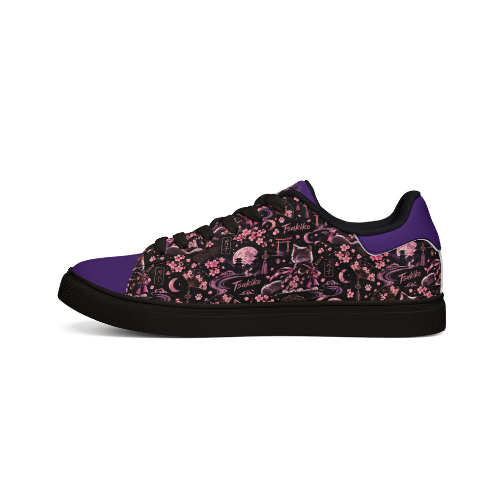 TSUKIKO 🌙 — The Moon Guardian Men's Low-Top Leather Sneakers