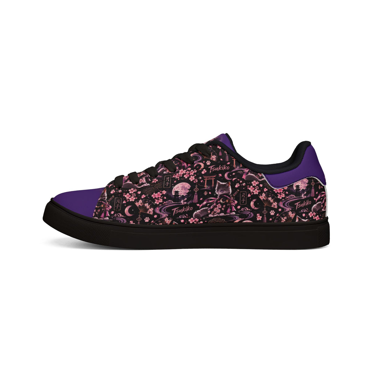 TSUKIKO 🌙 — The Moon Guardian Men's Low-Top Leather Sneakers