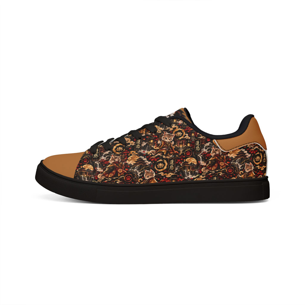 RENJI 🪷 — The Warrior Monk Men's Low-Top Leather Sneakers