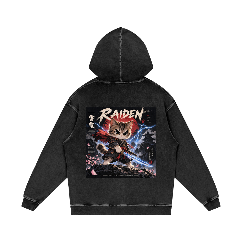 Snow Washed Loose Cotton Hoodie