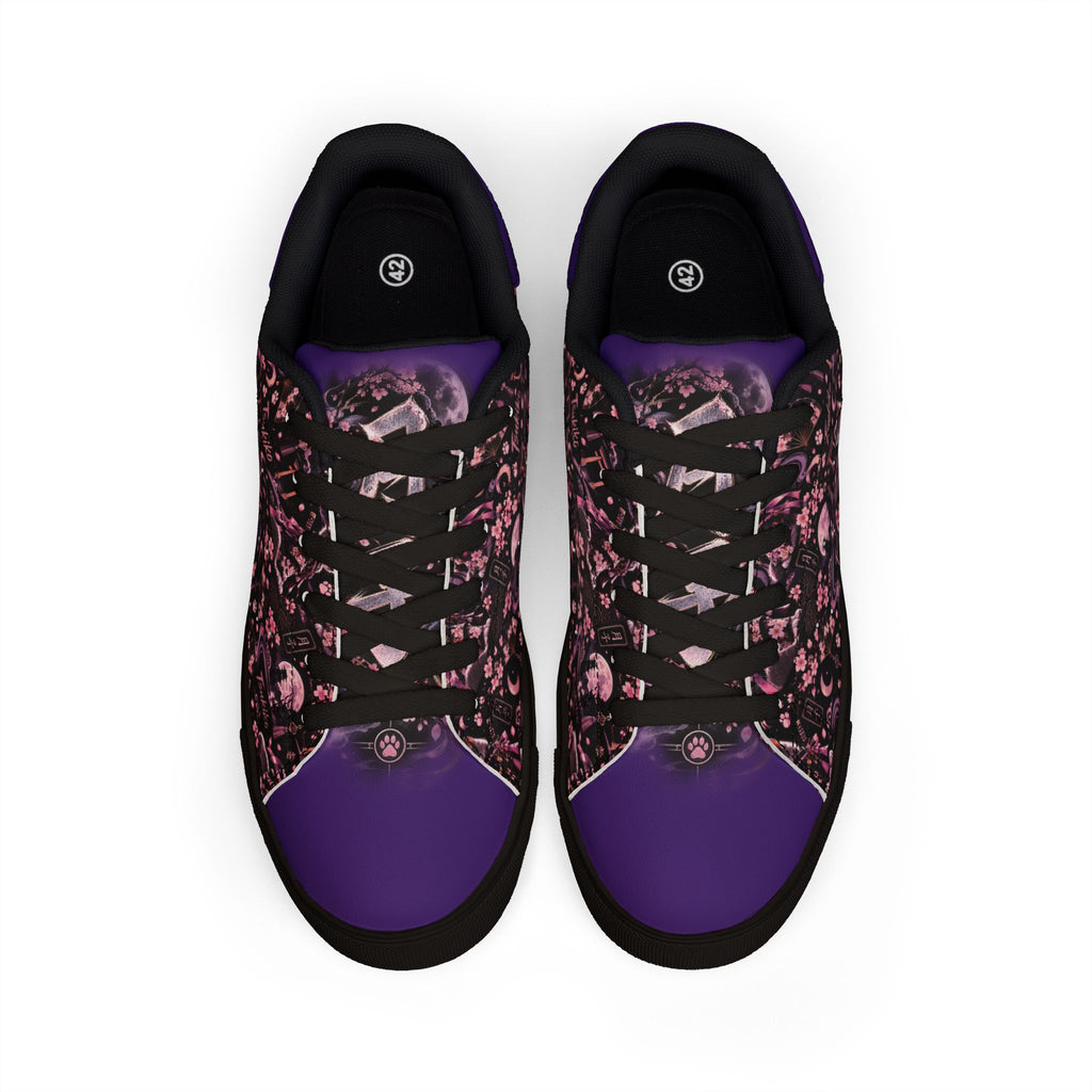 TSUKIKO 🌙 — The Moon Guardian Men's Low-Top Leather Sneakers