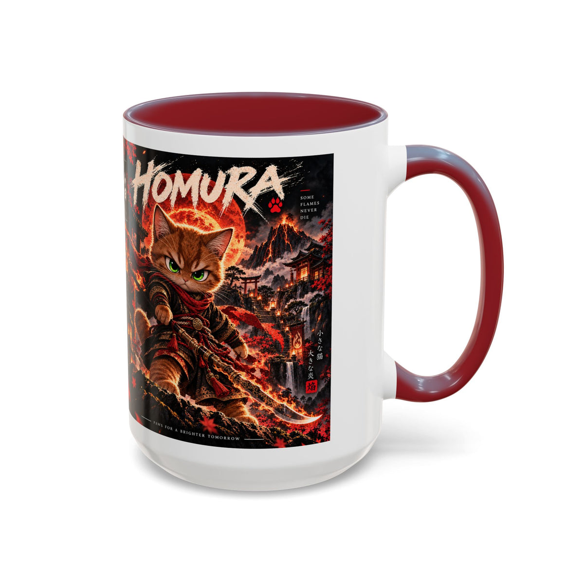 HOMURA 🔥 — The Fire Guardian Accent Coffee Mug (11, 15oz)