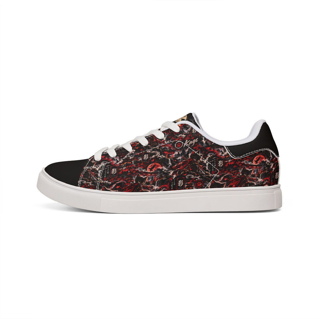 KAGE 🌑 — The Shadow Ninja Men's Low-Top Leather Sneakers