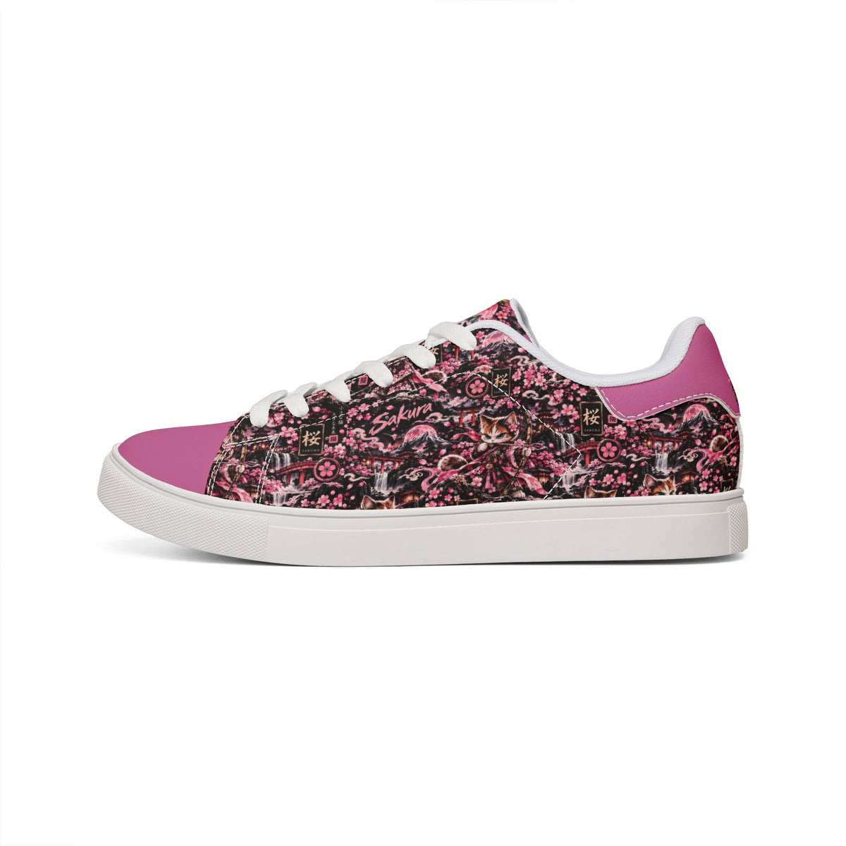 SAKURA 🌸 — The Blossom Archer Men's Low-Top Leather Sneakers