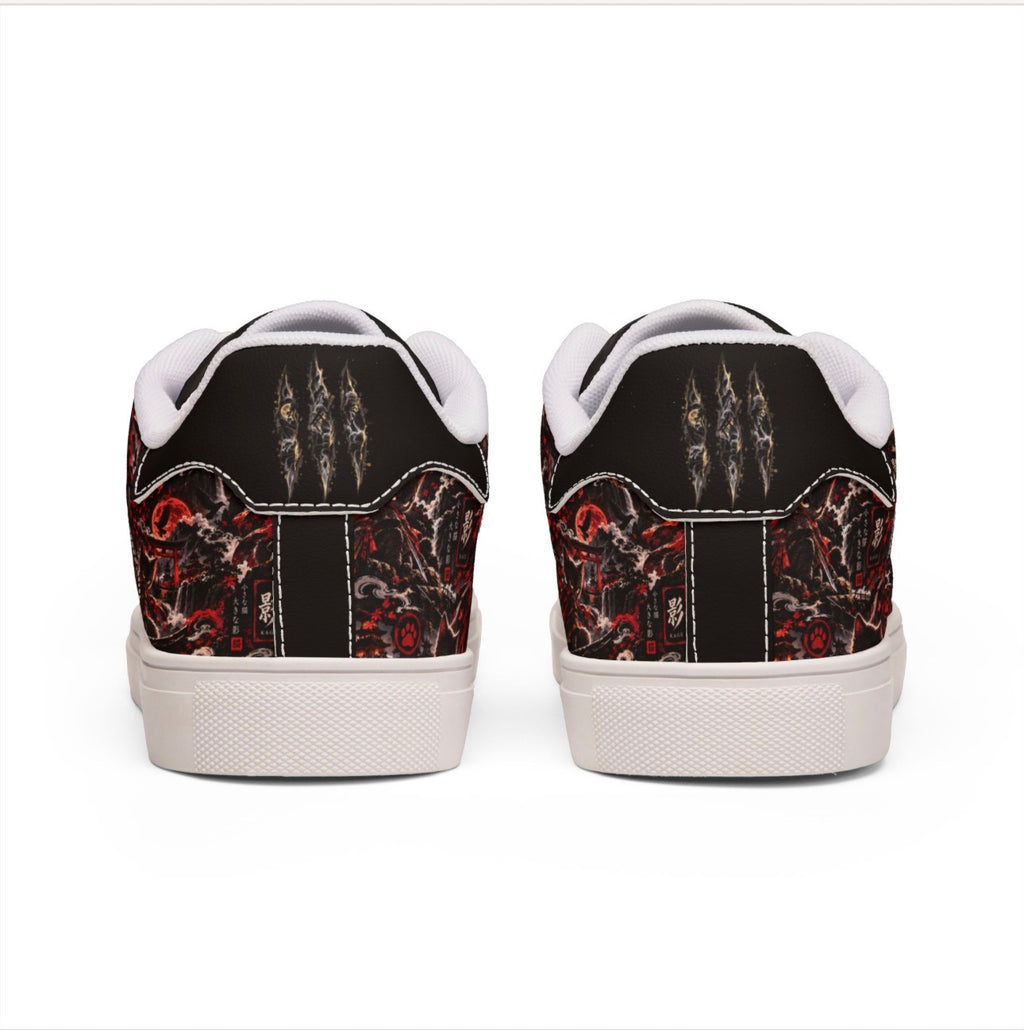 KAGE 🌑 — The Shadow Ninja Men's Low-Top Leather Sneakers