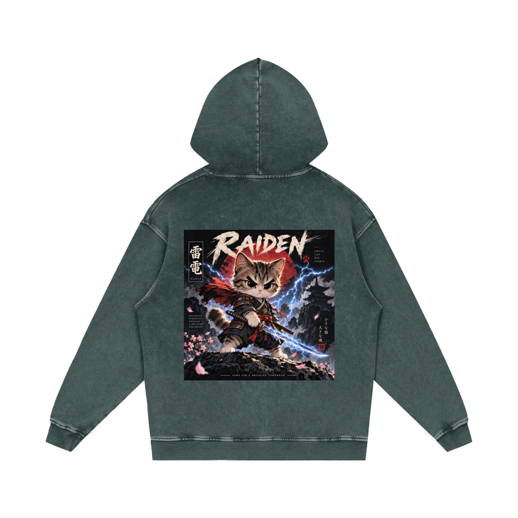 Snow Washed Loose Cotton Hoodie