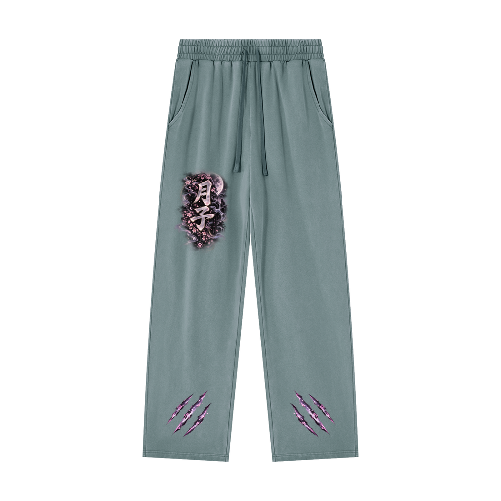 TSUKIKO 🌙 — The Moon Guardian Unisex Heavyweight Vintage Wash Sweatpants