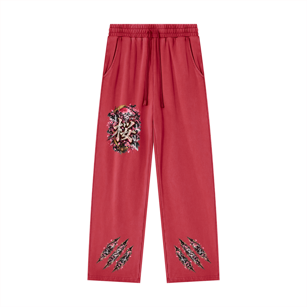 SAKURA 🌸 — The Blossom Archer Unisex Heavyweight Vintage Wash Sweatpants