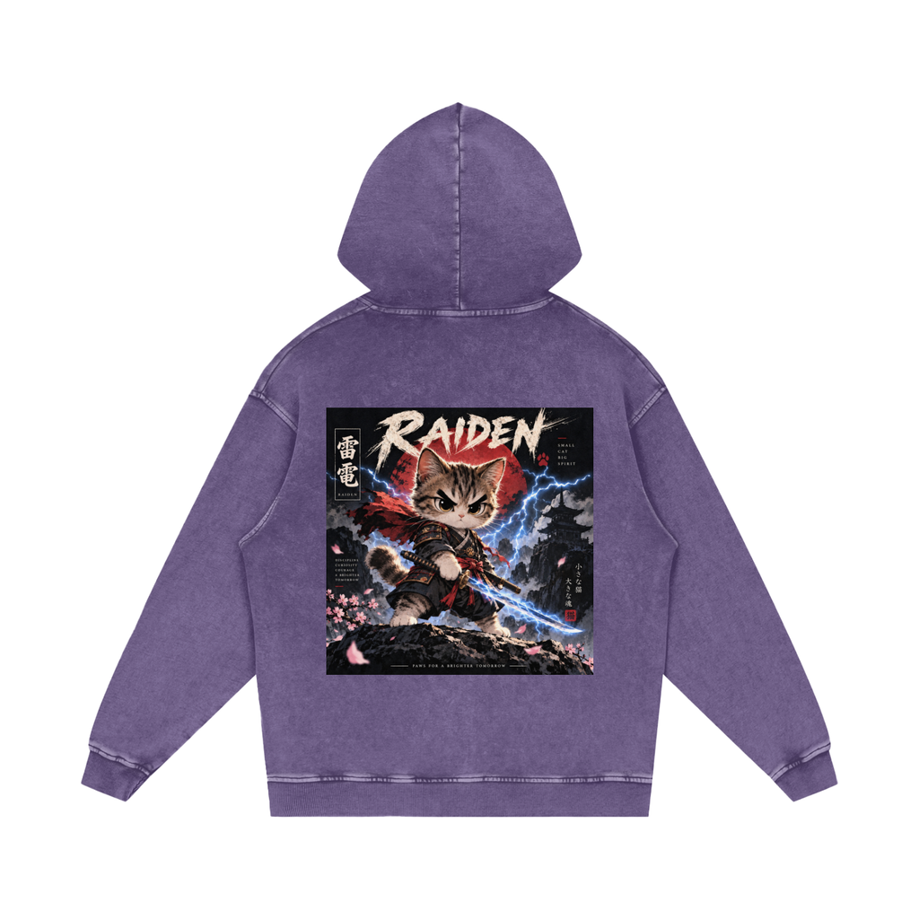 Snow Washed Loose Cotton Hoodie